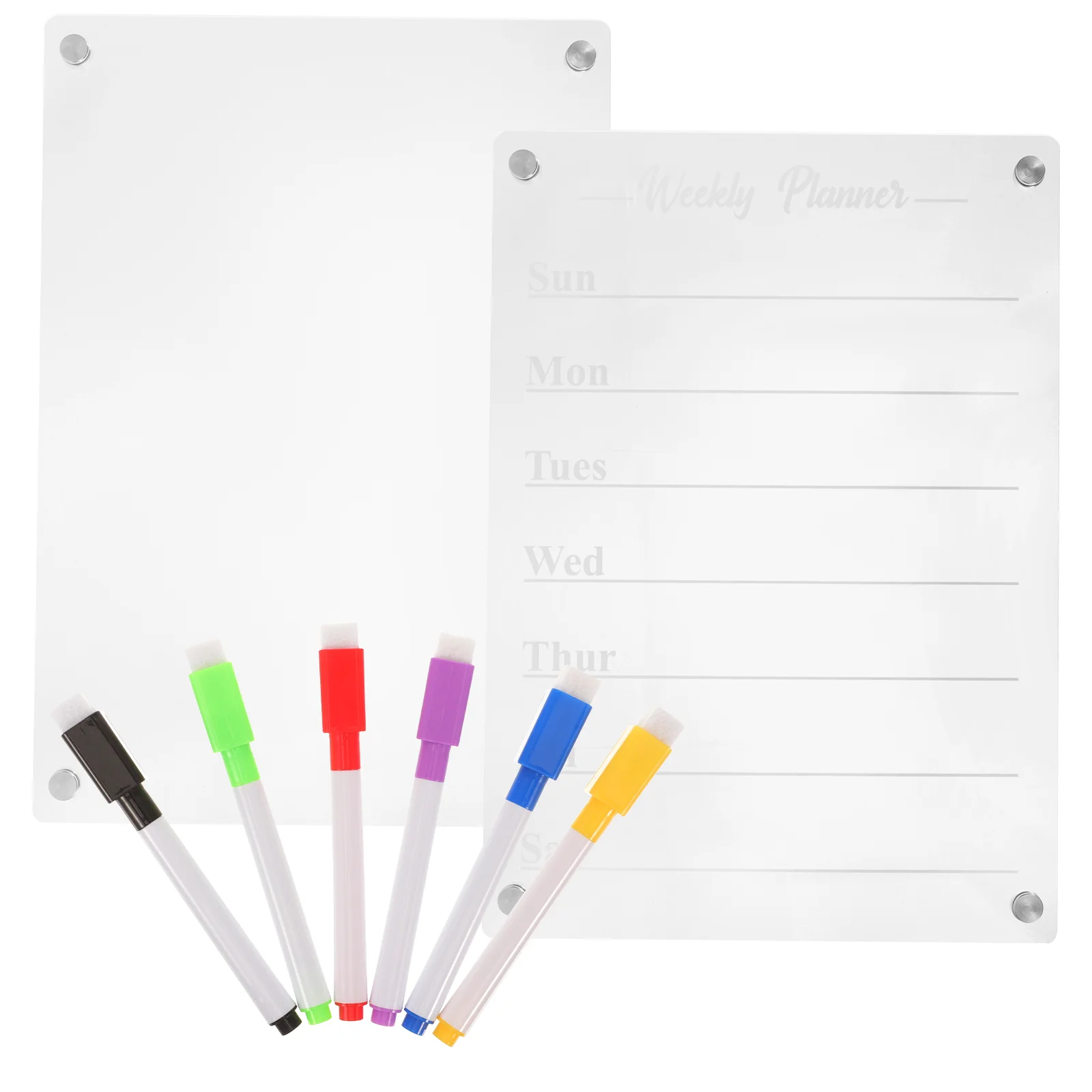 

1 Set Practical Weekly Monthly Schedule Board Erasable Blank Board Transparent Acrylic Magnetic Board