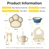 Dr.isla 6PCS Set Children's Dishes Set Baby Silicone Tableware Sucker Bowl Bib Cup Fork Spoon Set Infant Supplies BPA Free 6