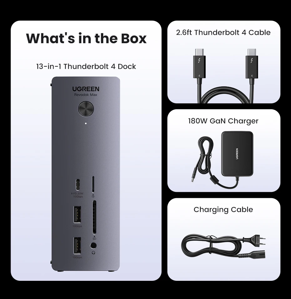 UGREEN Revodok Max 13-в-1 Thunderbolt 4 Док-станция | AliExpress