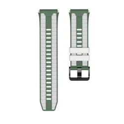 Dual - Color Breathable Silicone Watch Band, Soft 22mm Strap - 22mm Universal (White green)