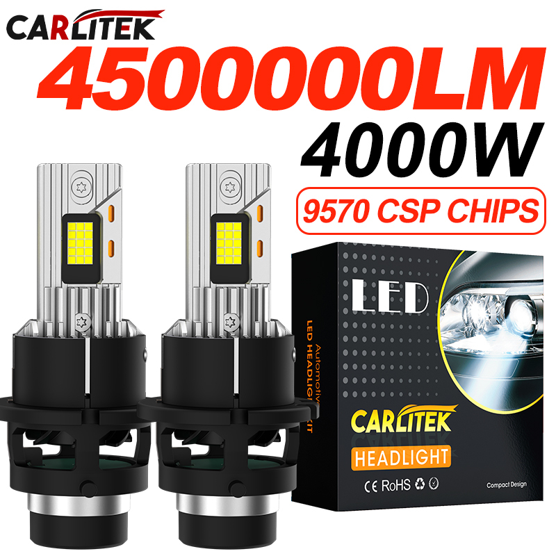 D2S D4S Led Car Headlights Bulb D2R D4R LED Car Light High power 4000W 1:1 Plug and Play 9570 CSP Chip Turbo Lamp 6000K White