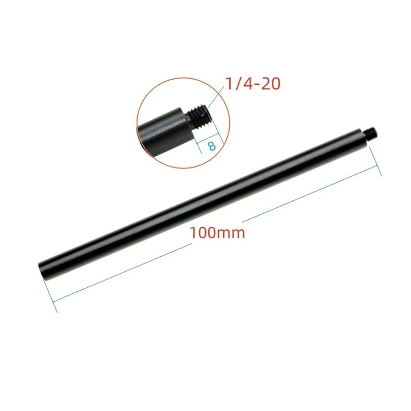 Aluminum Extension Rod 1/4" Female Bottom 1/4" Male Top Poles Tripods Extend Length for Photography Equipment