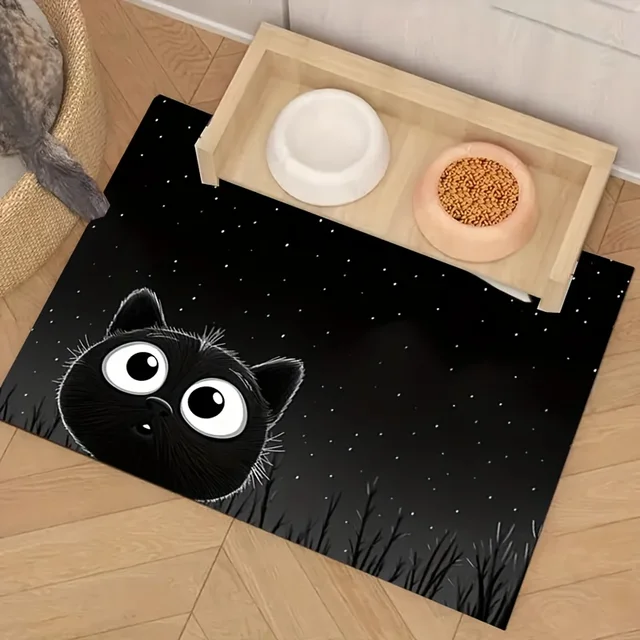 Non-Slip Cat and Dog Feeding Mat Cute Pattern Leakproof Waterproof Easy Clean Surface Machine Washable Durable for All Breeds 5