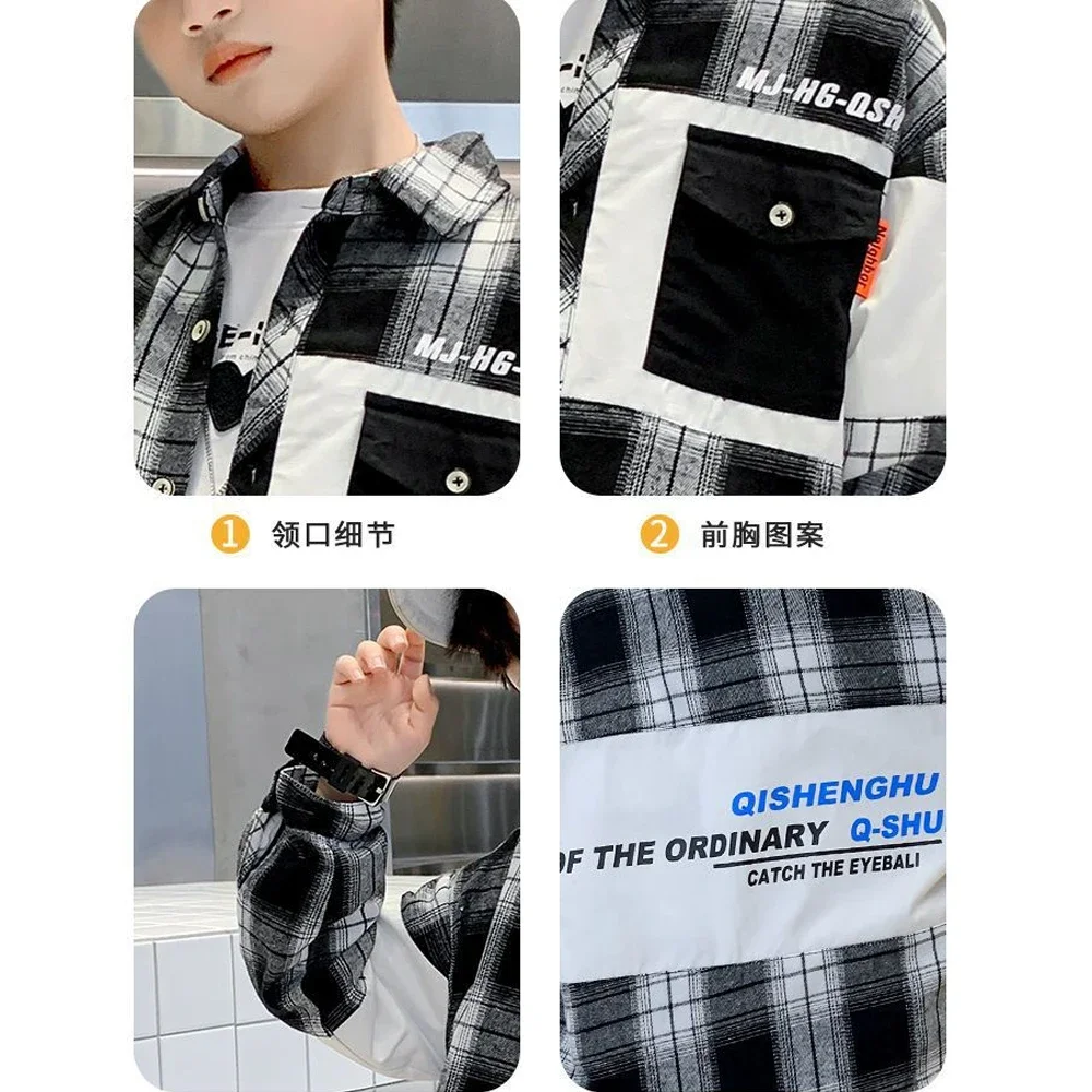 Baby Boys Blouse Teenagers Outerwear Shirts Spring Autumn Kids Fashion Jacket 6 To 14Yrs Children's Clothing Casual