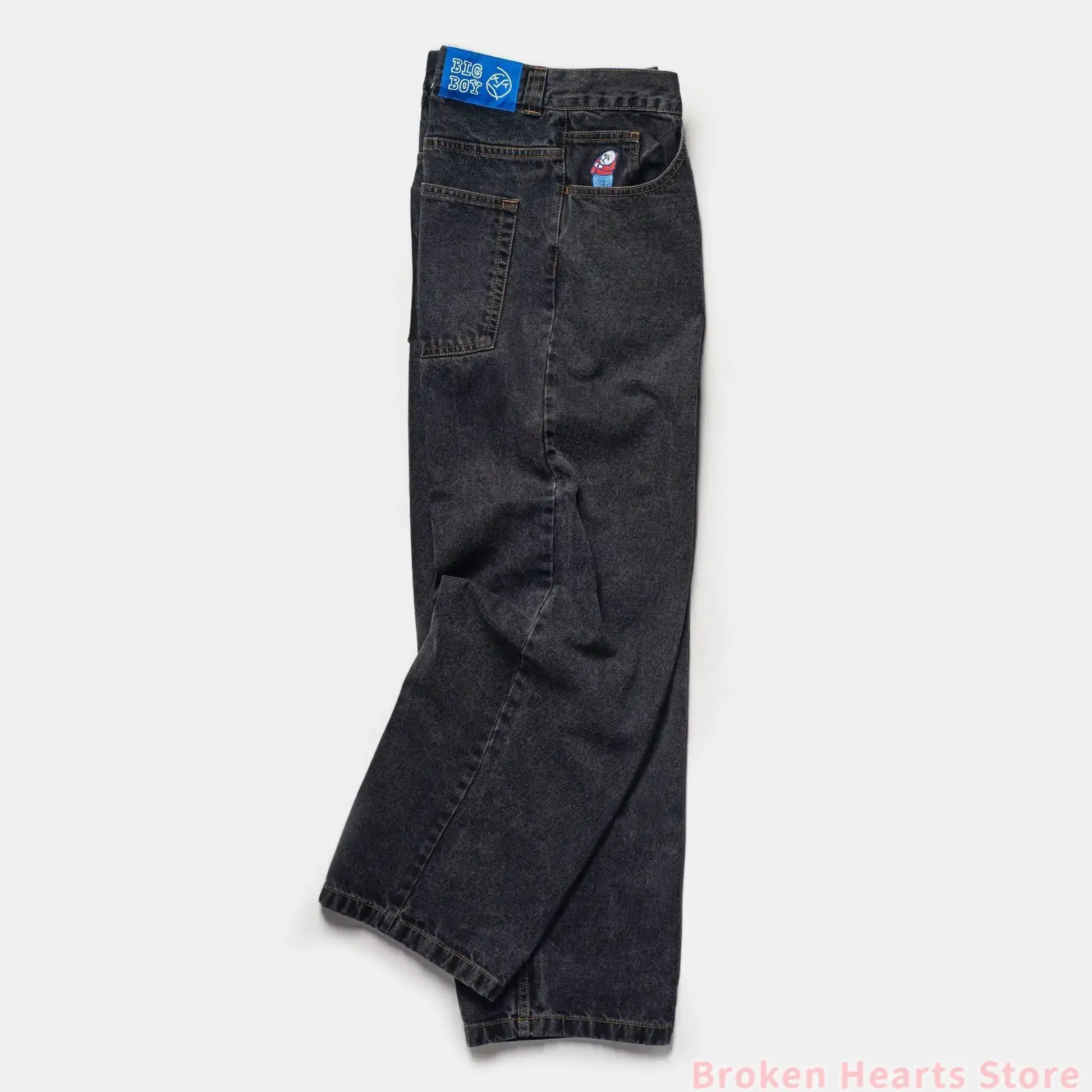 Polar Big Boy Jeans Skate Collection Hip Hop Streetwear Embroidery Y2K Pants Baggy Jeans Mens Womens High Waist Wide Trouser 2