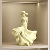 WSHYUFEI Gift From Spring for Yourself  Girl Wearing Dress Home Decor High-End Resin Crafts Mother's Day Gift Office Decoration 3