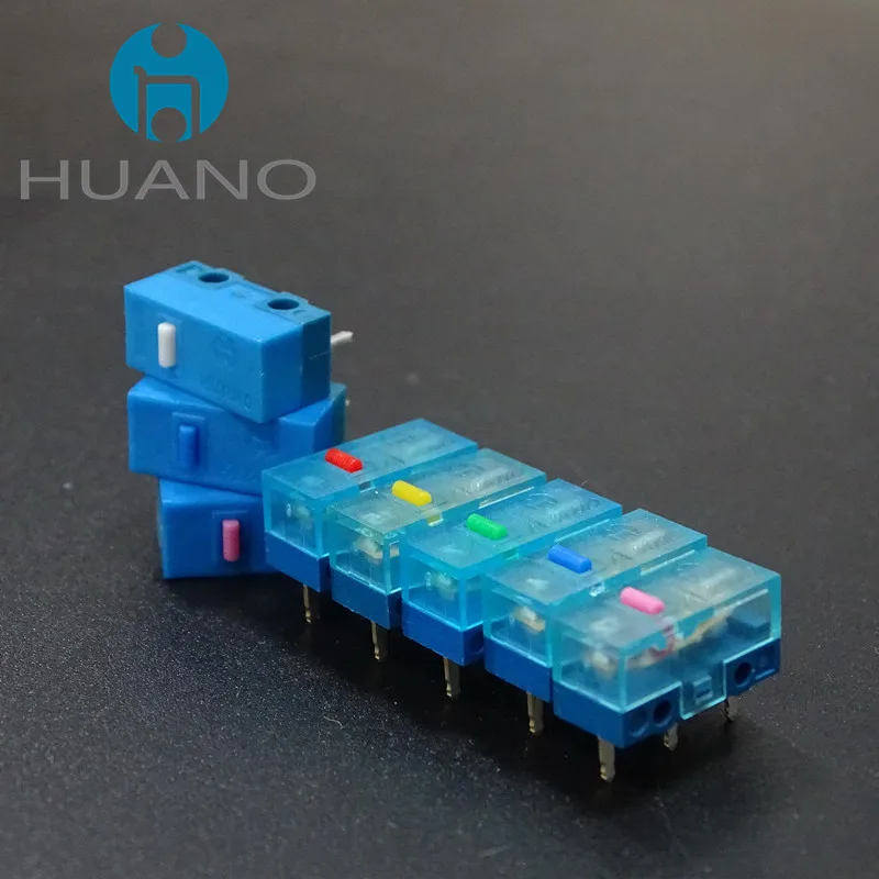 10Pcs-New-HUANO-Transparent-Blue-Shell-Micro-Switch-Red-Yellow-Pink ...