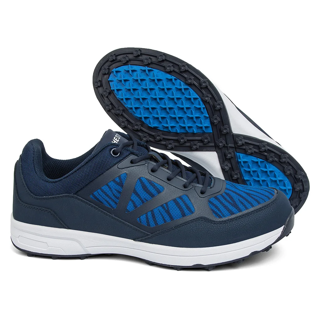 

Мужские Нескользящие кроссовки для гольфа, черные или синие удобные спортивные кроссовки для гольфа, большие размеры США, 14