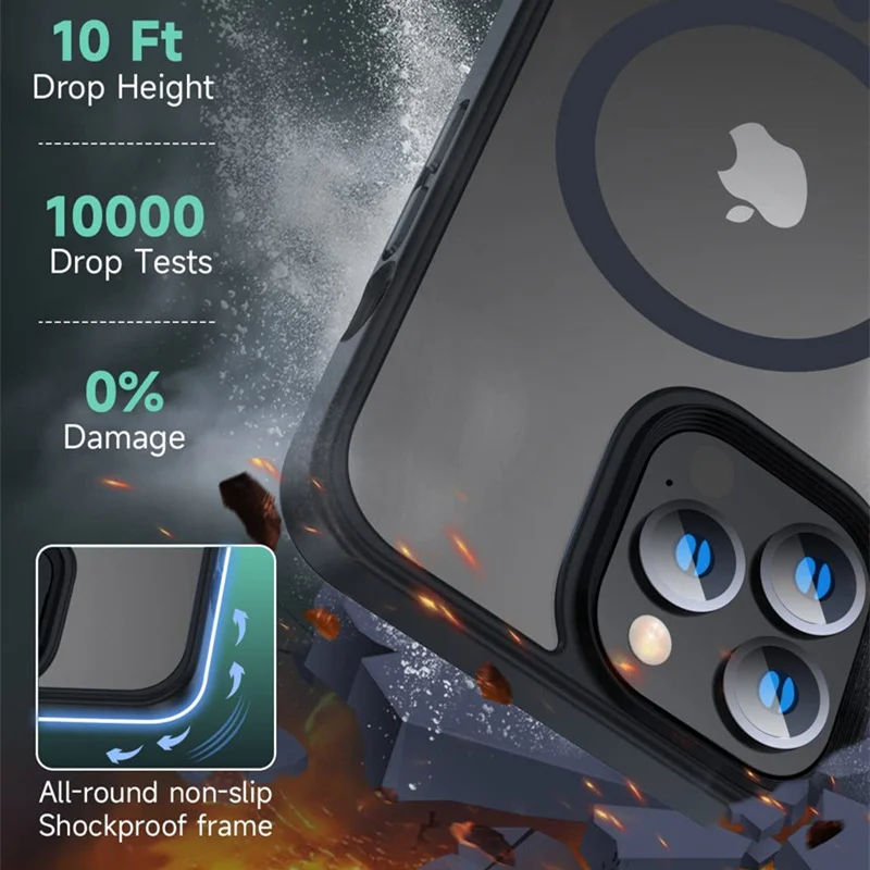 Matte Armor Silicone Magnetic Translucent Case with Wireless Charging Compatibility