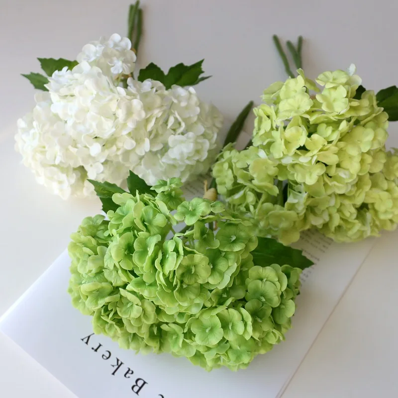 3 Pcs/lot Real Touch Hydrangea bouquet white artificial flowers home decoration accessories