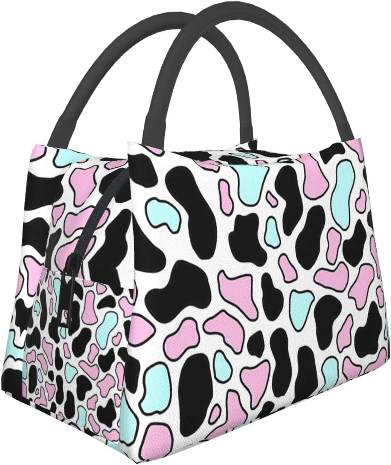 Strawberry Cow Print Cute Lunch Bags Thermal Lunch Box Insulated Lunch Bag for Kids Girls Adults Cooler Containers Work