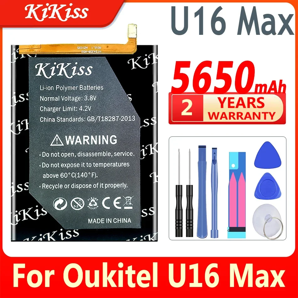 

For Oukitel U16 Max Battery KiKiss High Capacity 5650mAh Battery Backup Replacement for Oukitel U16 Max U16Max Smart Phone