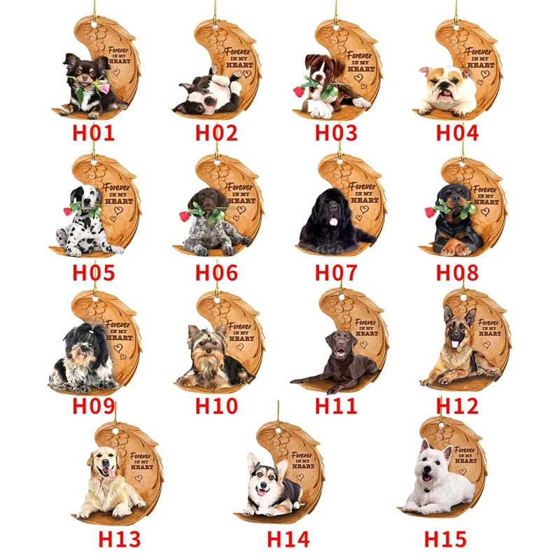 Creativo Carino Cane Decorazione Auto Appeso Pendenti Ornamento Per Sempre Nel Mio Cuore Zaino Auto Accessori Interni Decorazione
