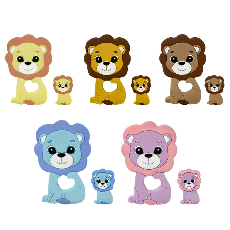 Silicone Lion Beads Food Grade Silicone Teethers For Baby Teeth Sensory Care Toys Diy To Make Necklaces Accessories 1/3/10pcs