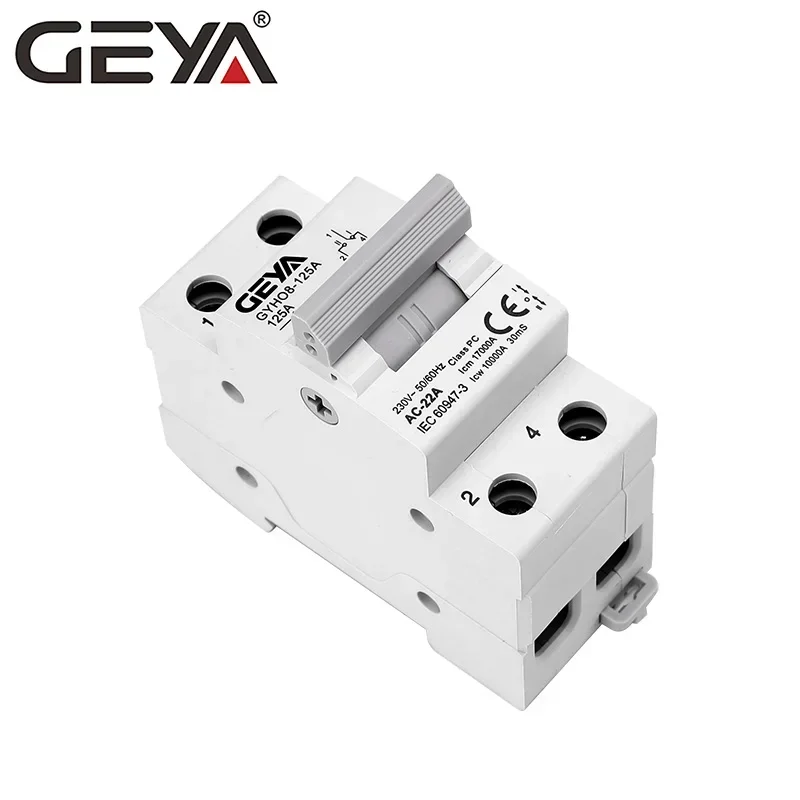 GEYA GYHO8 1P 63A 125A MTS Dual Power Manual Transfer Isolating Switch Interlock Circuit Breaker 220V~240VAC