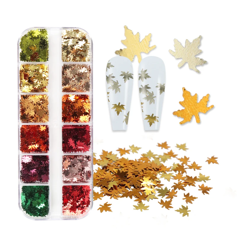 Maple Leaves Glitter Sequins Mix Size Epoxy Resin Filling - Temu