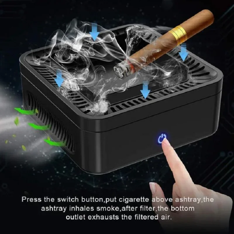 

SMO Electric Rechargeable Smokeless Ashtray USB 4000mA Vaccum Cleaner Air Purifier Car Ash Tray Smoking Accessories Men Gifts