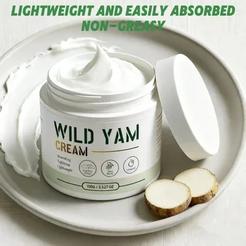 Organic Wild Yam Cream with Ceramides.Herbal-scented, Non-greasy, Fast-absorbing for Hormone-balanced, Face, Body. Unisex 3.5oz