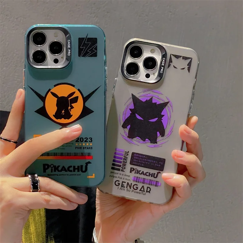 Hot Anime Pokemon Pikachu G-Gengar Custodia Per Telefono Per Iphone 15 14 13 12 11 Pro Max Cartoon Cover Posteriore Antiurto Fundas Bumper