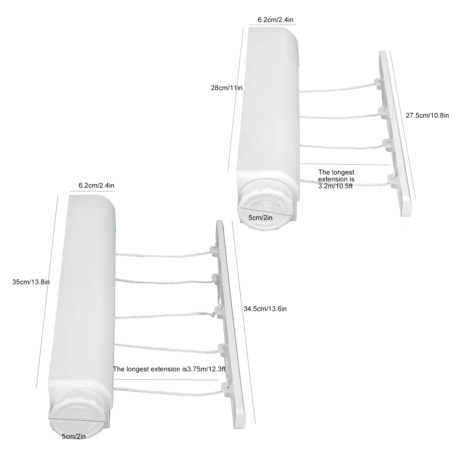 Retractable Clothesline With 4/5-Lines Wall Mounted Clothes Dryer Line Bathroom Invisible Clothesline Space Saving Drying Hanger clothing drying rope clothes drying line