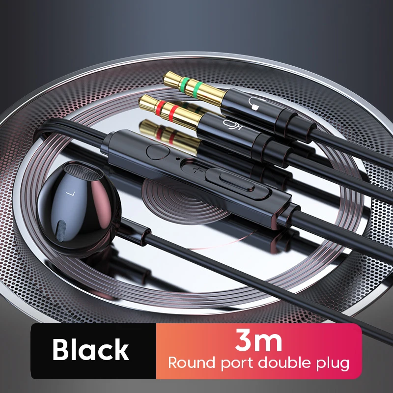 Premium Wired In-Ear Headphones with Microphone for Desktop Computers and Gaming