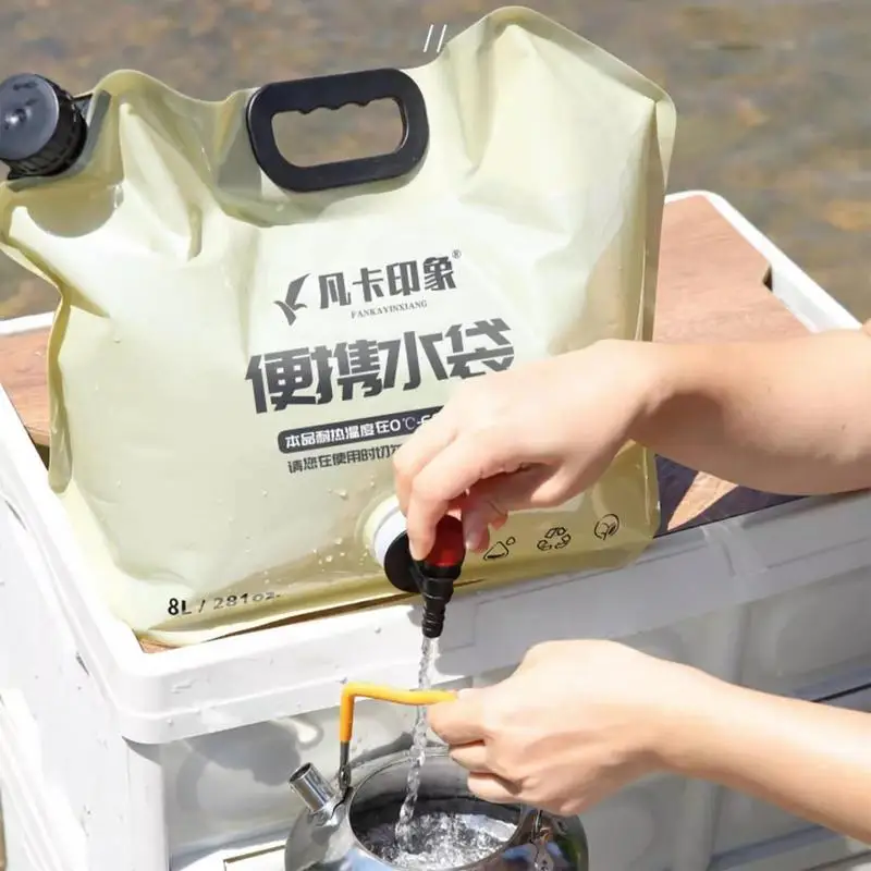 Przenośna składana torba do przechowywania wody 8L Camping piesze wycieczki jazda na rowerze pojemnik na wodę zewnętrzna składana torba samochodowa na wodę