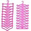 10pcs Quality Pink Color Plastic Heart Shape Hangers Dollhouse Furniture Hangers for Doll Clothes Accessories 6