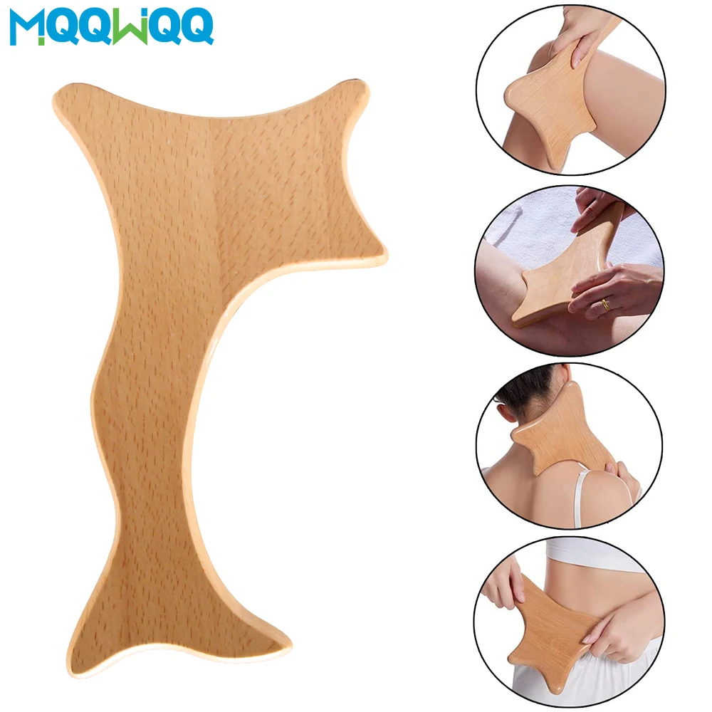 1Pcs Wood Therapy Massage Tool Lymphatic Drainage Massager for Maderoterapy,Anti-Cellulite,Gua Sha,Muscle Release,Body Sculpting