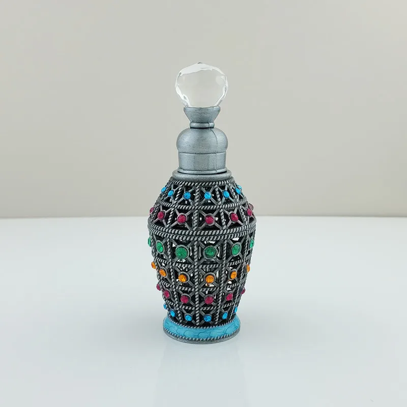 12ML Vintage Essential Oil Glass Jar Middle East Dubai Perfume Bottle Egyptian Style Glass Rod Empty Bottle Furnishings Decor 2