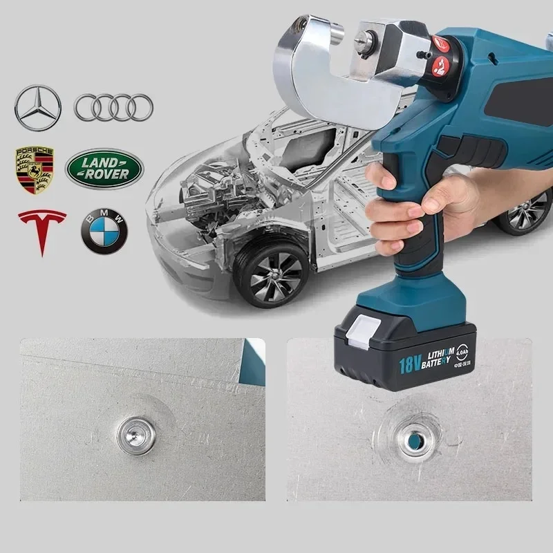 Car aluminum body repair stamping riveting nail-removing machine battery type electric puncture self-stamping auto repair
