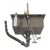 Gold Kitchen Sink,Rectangular Sink Single Bowl Sink with Draining Basket&Gold Soap Dispenser&Gold Faucet 60*45CM 6