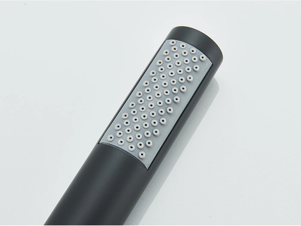 Brushed Gold Hand Held Shower Head Black Finish Image 9