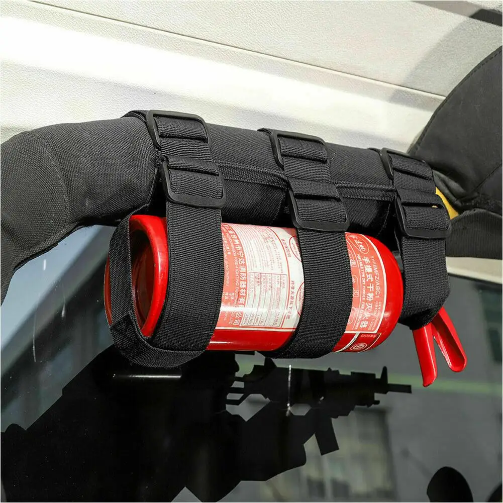 Einstellbare Auto Roll Bar Feuerlöscher Halter Halterung Gürtel für Off-road vehicl YJ CJ TJ JK JL 1987-2019 auto Zubehör – Detail 5