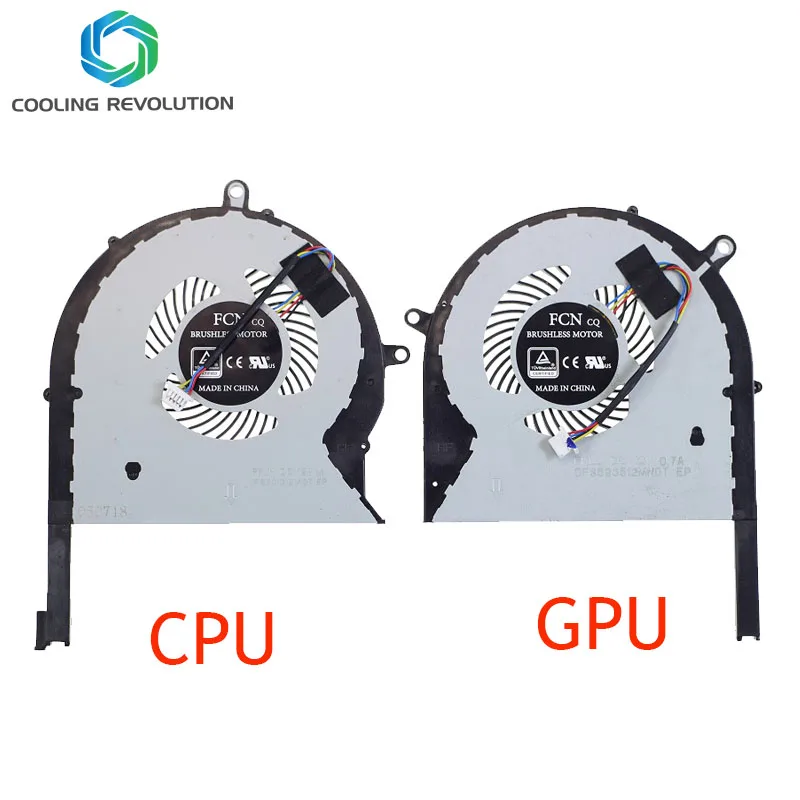 Laptop CPU GPU Cooling Fan DFS593512MN0T DFS2013121A0T DC12V 1A 4Pin for ASUS ROG Strix GL503GE