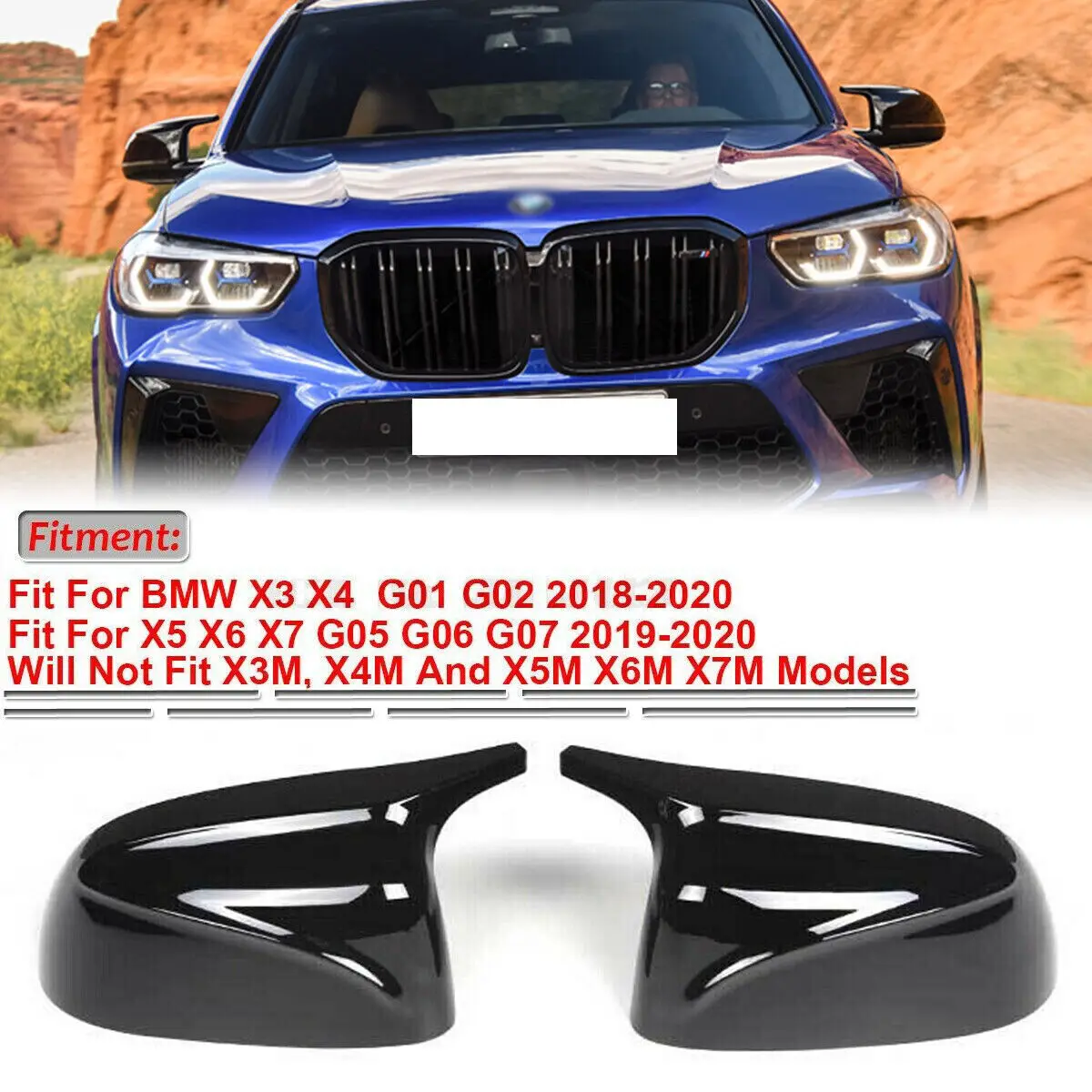 

Чехол для зеркала заднего вида BMW X3 G01 X4 G02 X5 G05 X6 G06 X7 G07 2018 2019 2020 м