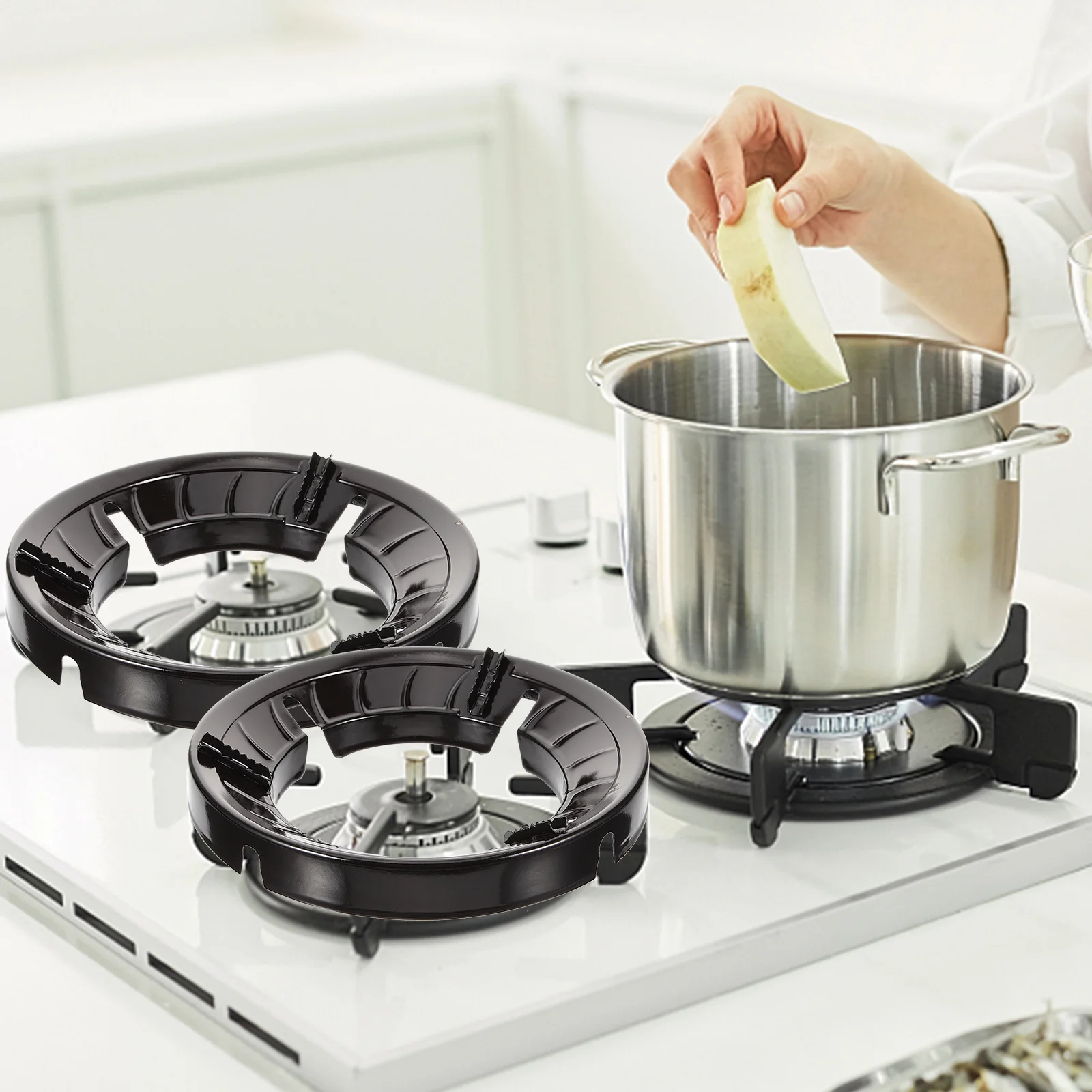 Gas Stove Windshield Wok Holder Rack Accessories for Cooker Cooktop Trivets Rings Pan Support Burner