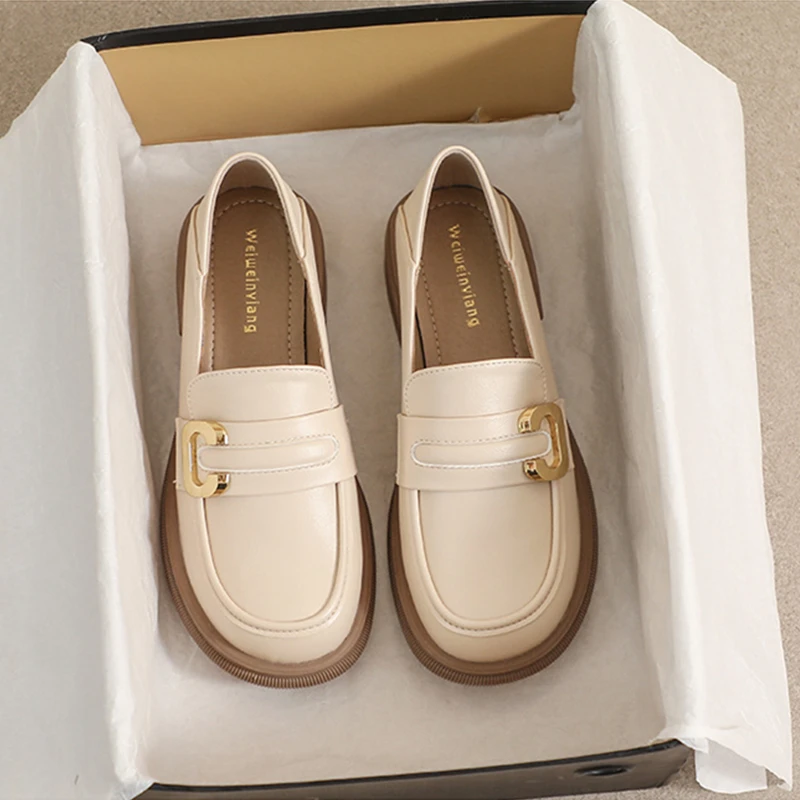 Lolita Shoes Women Casual Slip One Loafers Shoes Round Toe Clollege Students JK Girls Single Shoes Zapatos De Mujer Plus Size 43