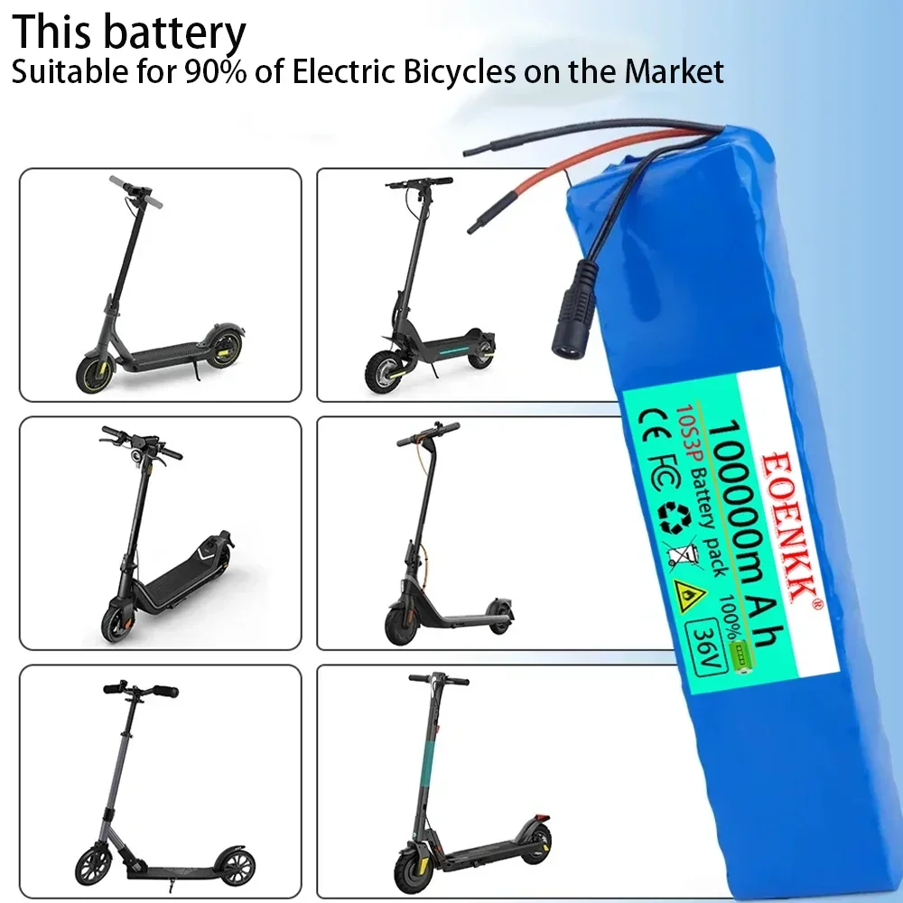 10S3P 36V 100Ah 18650 Rechargeable Lithium Battery Pack 1000W Power Modified Bicycle Electric Scooter Vehicle With BMS
