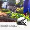 17 Steel Tines Metal Head Rake Tool for Loosening Soil, Bow Rake Heavy Duty Garden Rake, Gathering Leaves, Leveling Lawn 3
