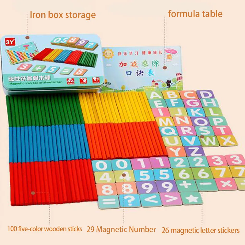 Children Math Arithmetic Teaching Aids Number Sticks