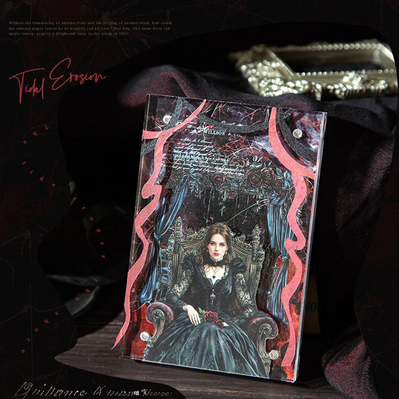 Mr.Paper 오버사이즈 다크 고딕 와시 테이프, 무디 버터플라이 & 추상 배경 장식 테이프(스크랩북킹 및 이타백 DIY용)