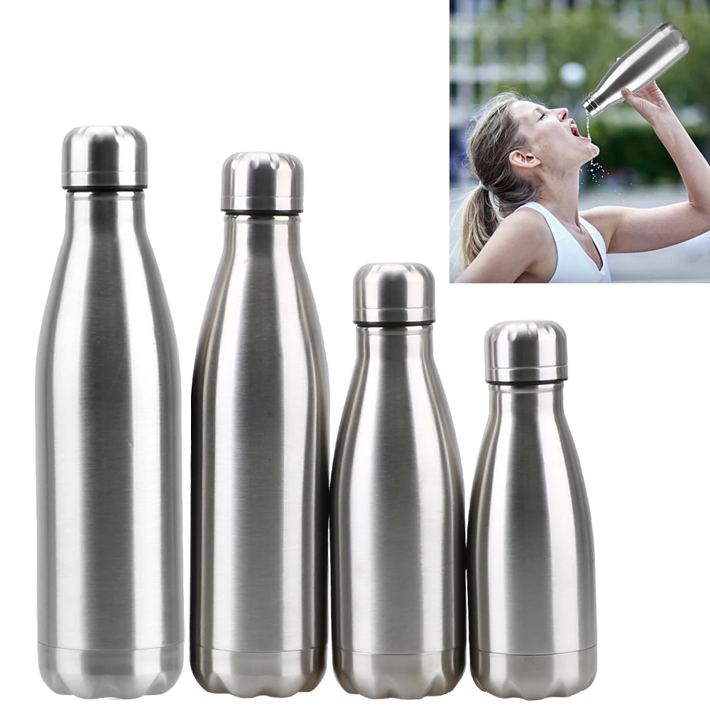 Single Wall Water Bottle Outdoor Travel Sports Drink Bottles 350ML 500ML 750ML 1000ML Stainless Steel Water Cola Bottle water bottle