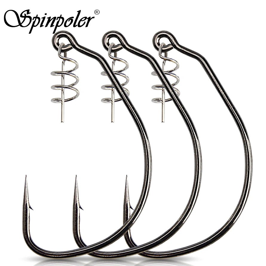 Hameçons swimbait Spinpoler 5/0 7/0 10/0 sans plomb pour leurres souples pêche mer gap large