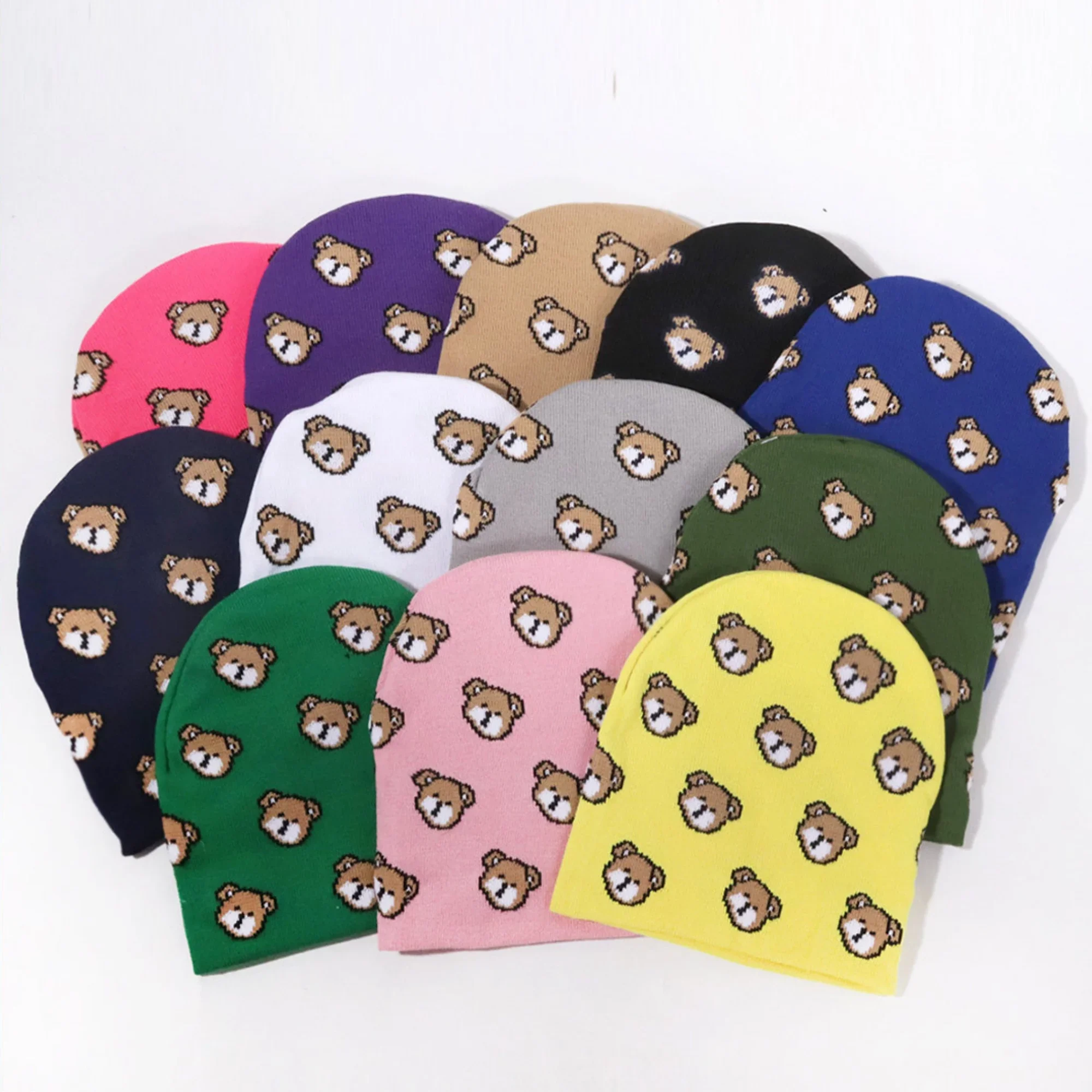 Letter Turban Cap Knitted Hat Winter Hat Star Beanie Trilby Wool Fleece Lined Knit Beanie Keep Warm Stocking Caps ﻿Skullies