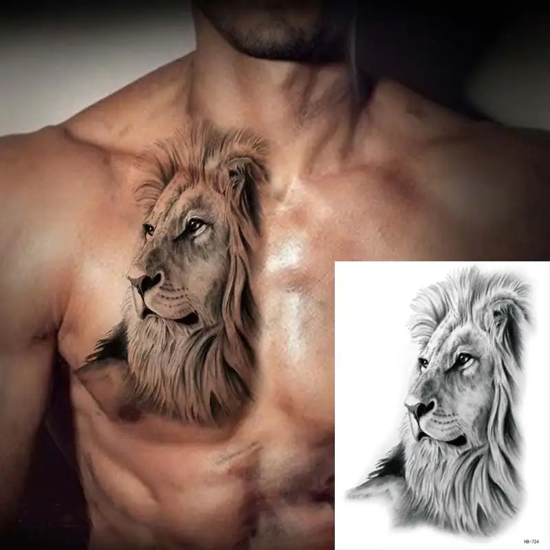 

Black Forest Temporary Tattoos Men Wolf Bear Lion Tattoo Sticker Body Art Animal Fake Tattoo for Women Waterproof