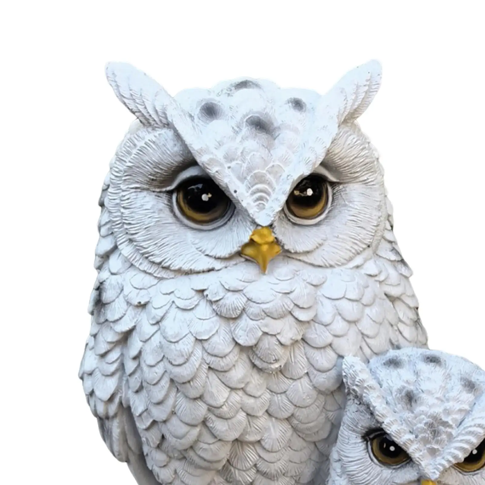 Owl Statue Animal Bird Sculpture Miniature Decorative Ornament Resin Figurine Garden Decoration for Backyard Patio Flowerpot