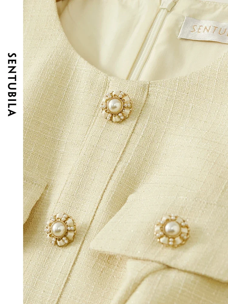 SENTUBILA Women's Luxury Tweed Dress 2026 Spring Fashion Elegant Round Neck Long Sleeve A-line Dresses Female Clothing 141L53260 - AliExpress 200000345 SENTUBILA Women's Luxury Tweed Dress 2026 Spring Fashion Elegant Round Neck Long Sleeve A-line Dresses Female Clothing 141L53260 - AliExpress 200000345