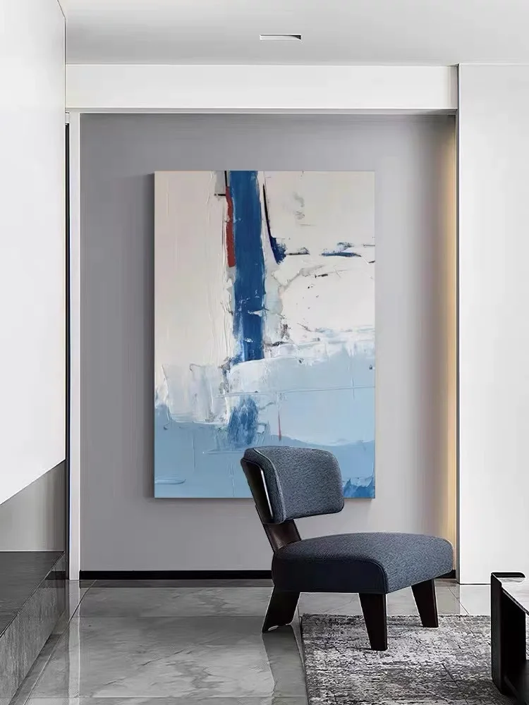 

Hand Painted Wall Art for Wall Decor Abstract Bule Beige Grey White Painting Abstract Wall Pictures Poster Modern Home Decor Art