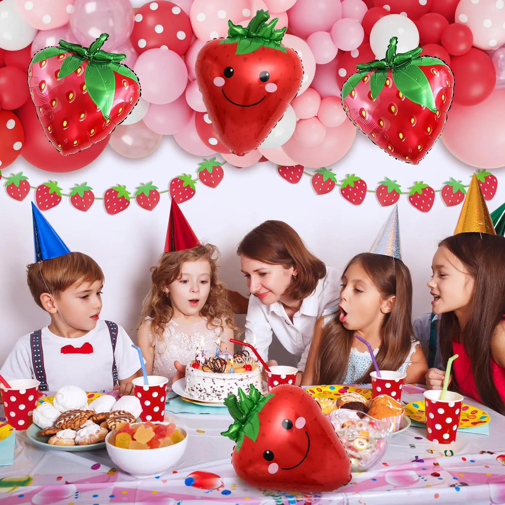 138 pezzi set arco ghirlanda di palloncini fragola set di palloncini rosso rosa verde festa di compleanno decorazione della casa decorazione festival musicale  15