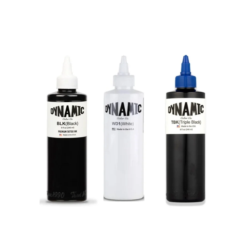 8OZ 240ML Dynamic Ink Professional Permanent Body Art Pigment Black Tattoo Ink Pigment Secant Black And Totem